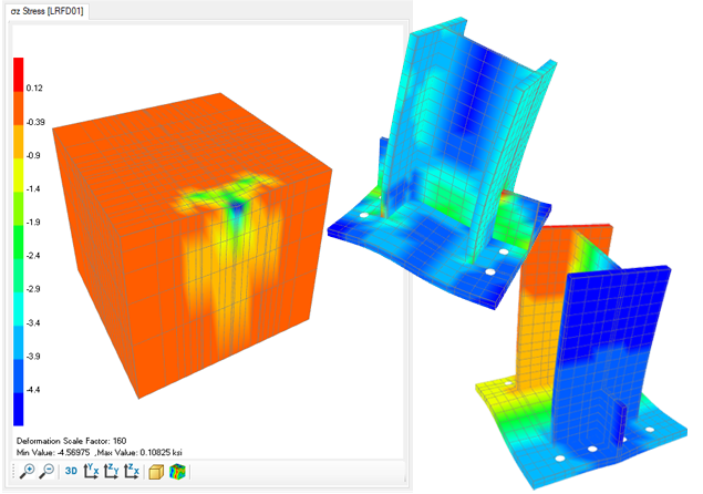 ColumnBase 3D View Results - Base plate and anchor rod design software