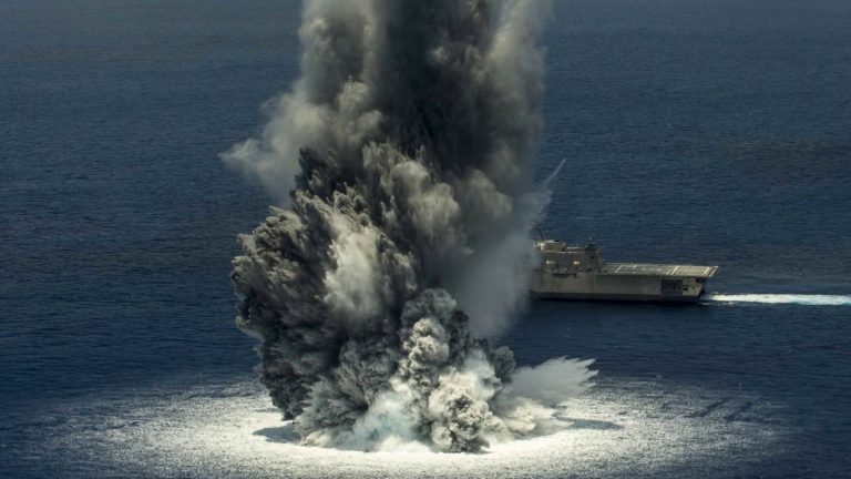 2016 blast test for the USS Jackson, near Naval Station Mayport, Florida. / U.S. Navy