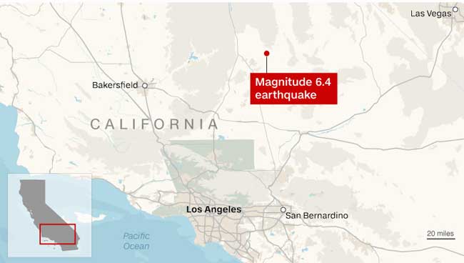 California 6.4 earthquake felt in Los Angeles and Las Vegas